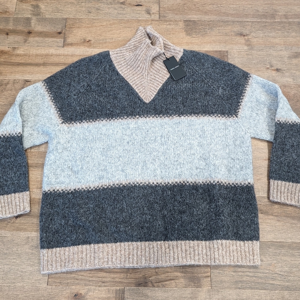 Mens Giorgio Armani Geometric Alpaca Blend Roll-Neck Sweater 56 US 46